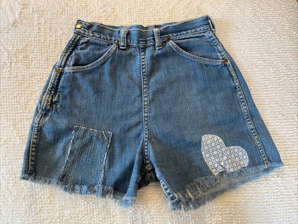 Vintage Wrangler Blue Bell 50s Cut Offs Shorts 1940s USA Repairs US 2/4 Retro
